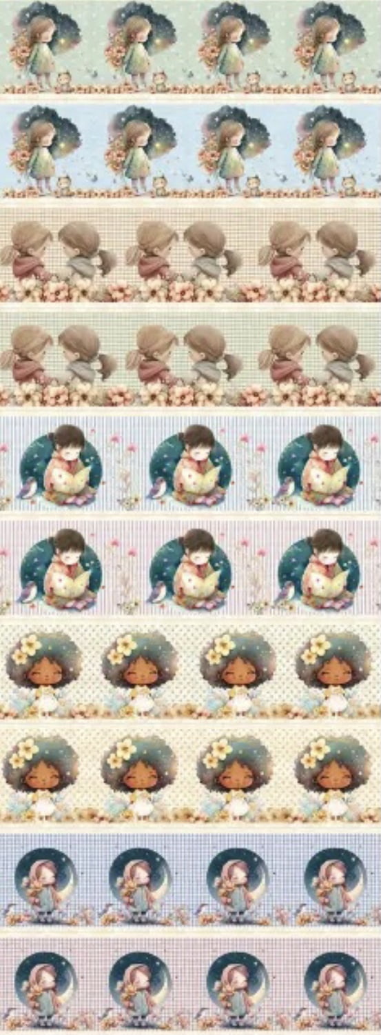 Tricoline estampa digital barrado dolls  - CORTES 0,55m x 1,50m