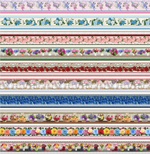Tricoline estampa digital barrado floral alegre - Dica para toalhas de banho 