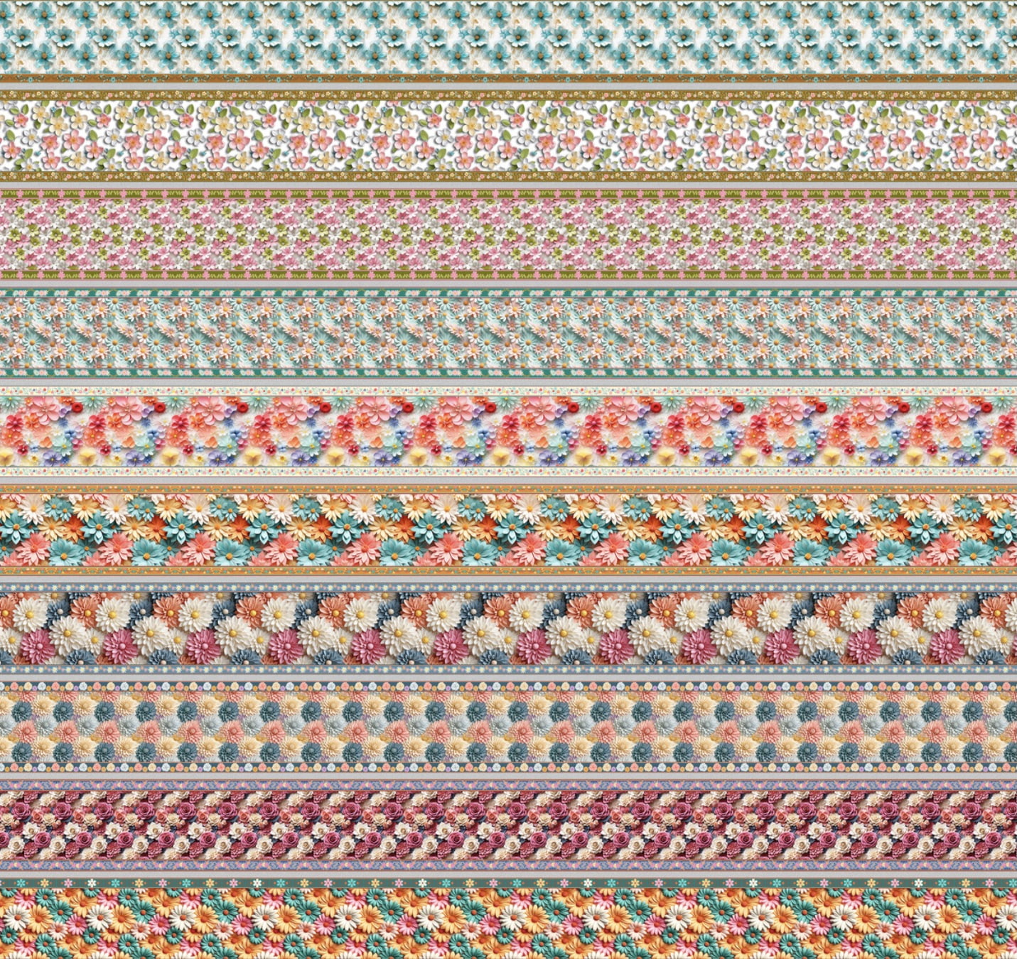 Tricoline estampa digital barrado Afrodite  - CORTES 0,55m x 1,50m 