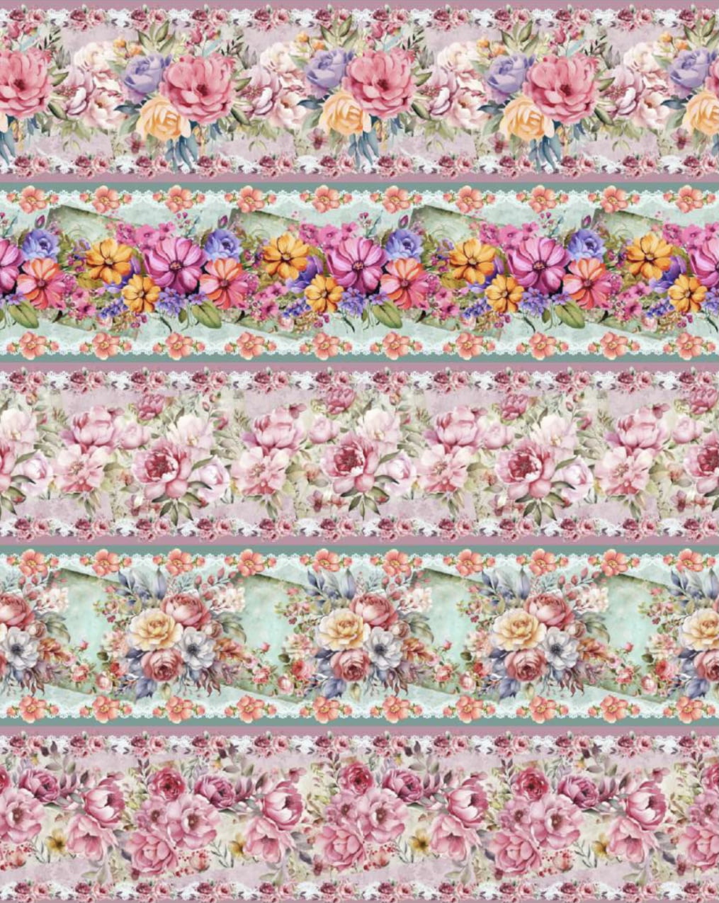 Tricoline estampa digital barrado floral colorido  - Dica para toalhas de banho 