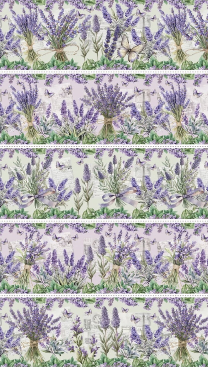 Tricoline estampa digital barrado toque de lavanda  - Dica para toalhas de banho 