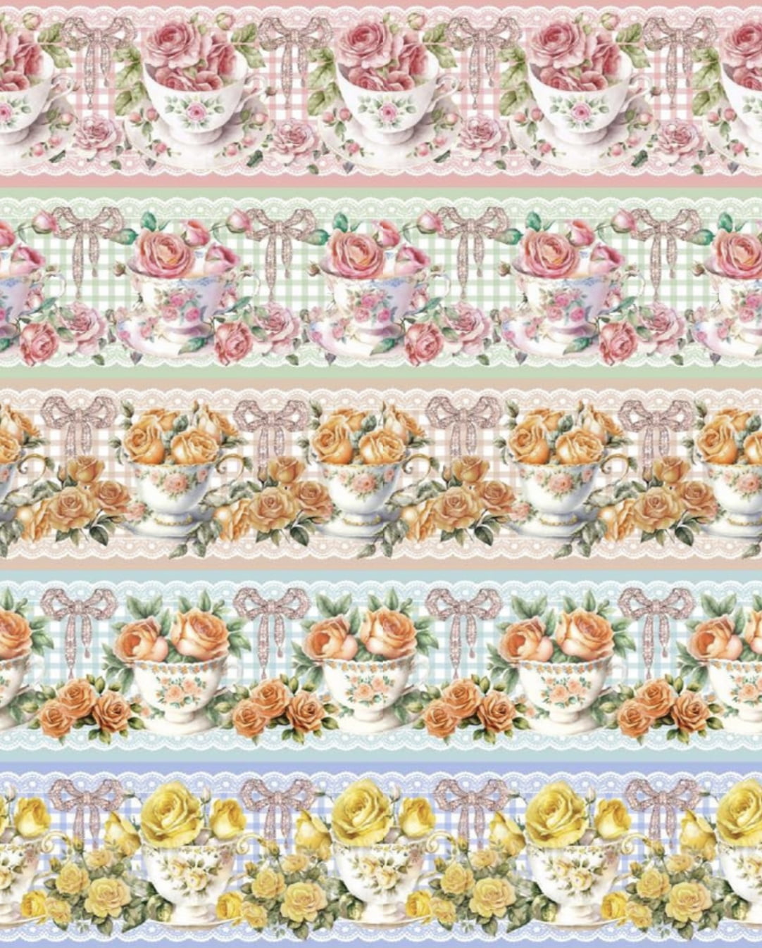 Tricoline estampa digital barrado cup rose - CORTES 0,55m x 1,50m