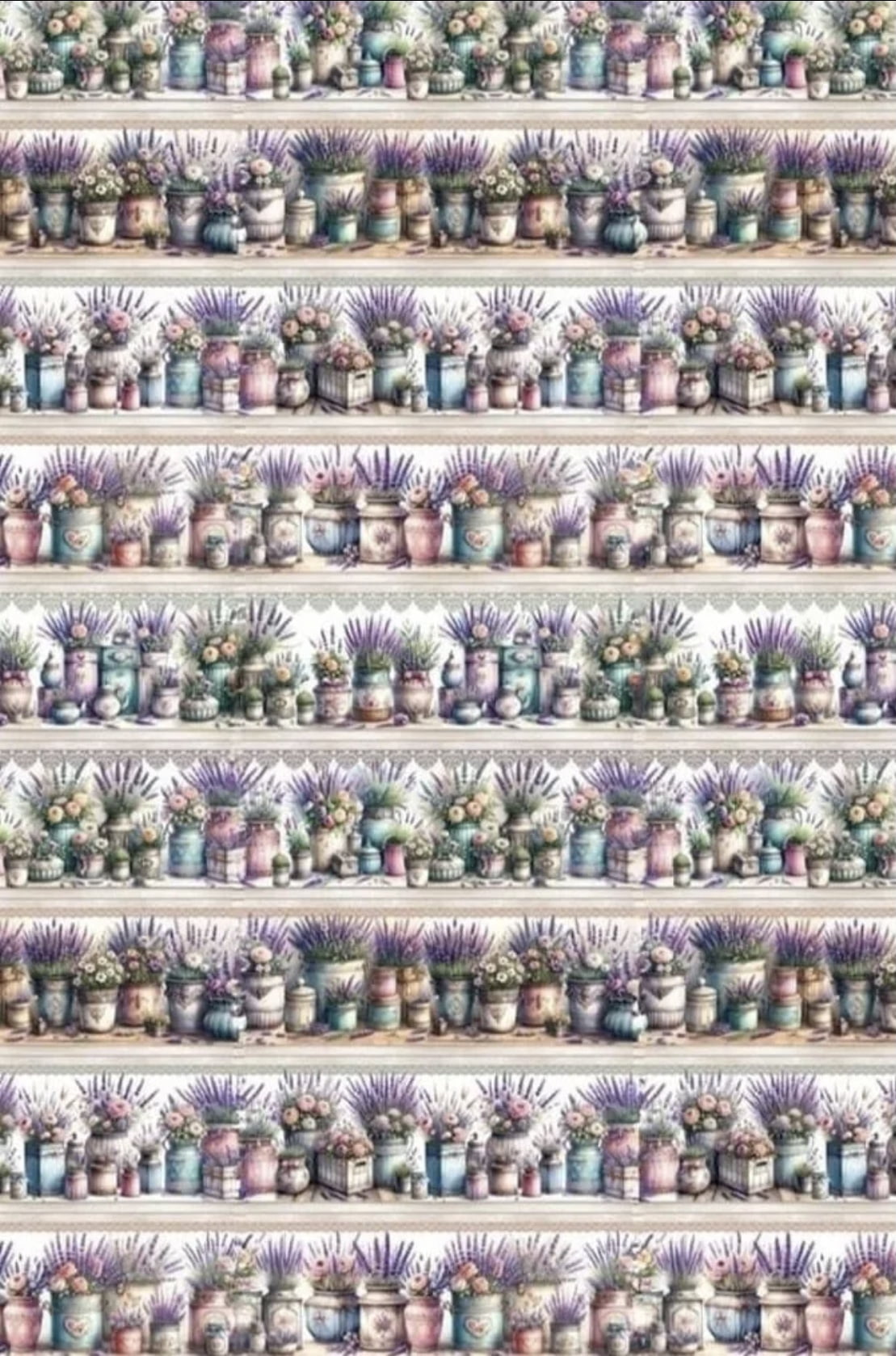 Tricoline estampa digital barrado lavandas vintage  - CORTES 0,55m x 1,50m