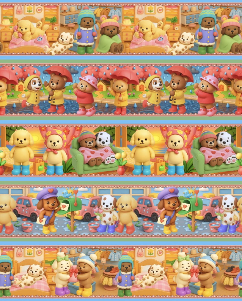 Tricoline estampa digital barrado cute Bobbie - CORTES 0,55m x 1,50m 