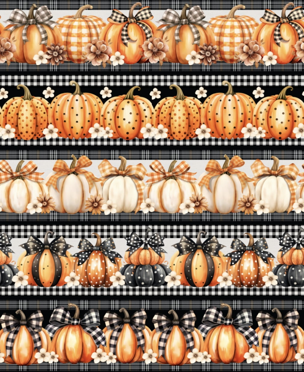 Tricoline estampa digital barrado abóboras raiz - CORTES 0,55m x 1,50m 