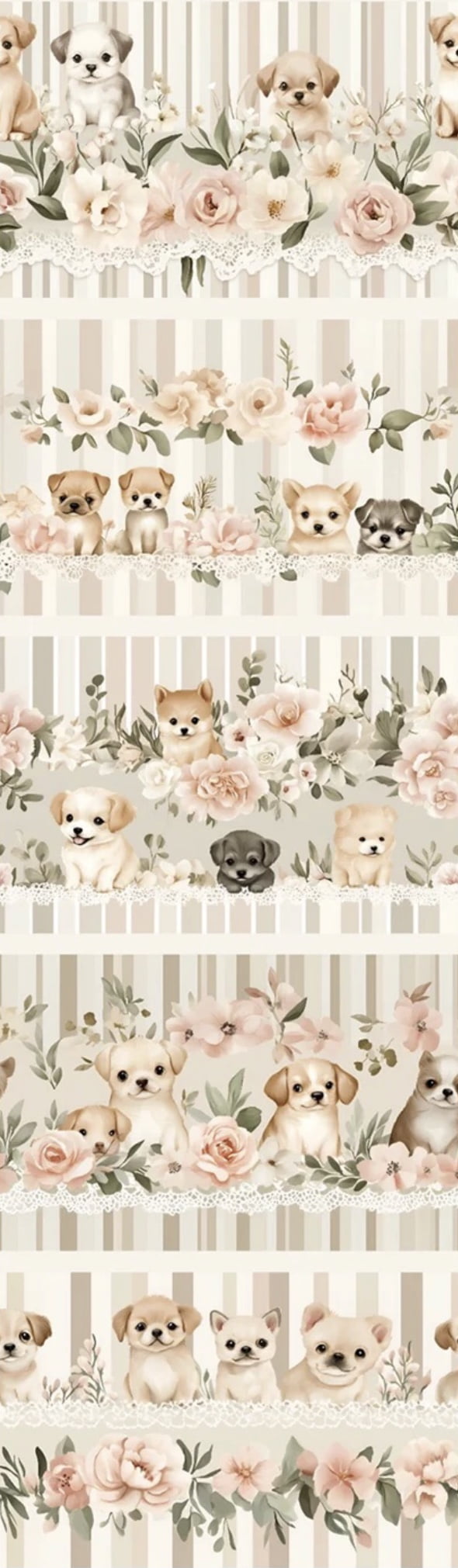 Tricoline estampa digital barrado pet puppy - CORTES 0,55m x 1,50m