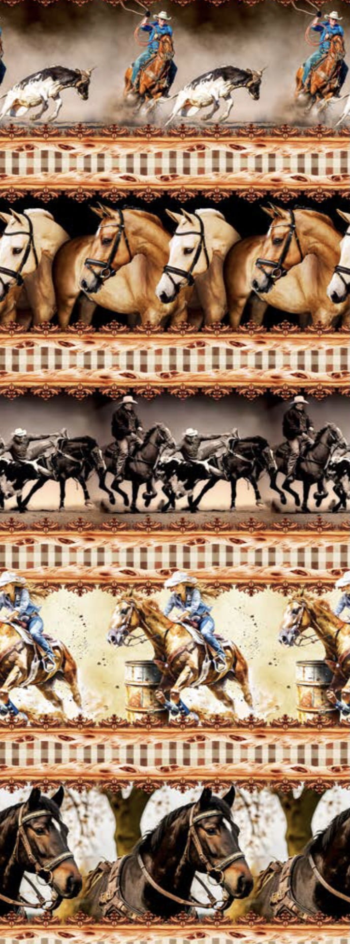 Tricoline estampa digital barrado cavalos - Dica para toalhas de banho 