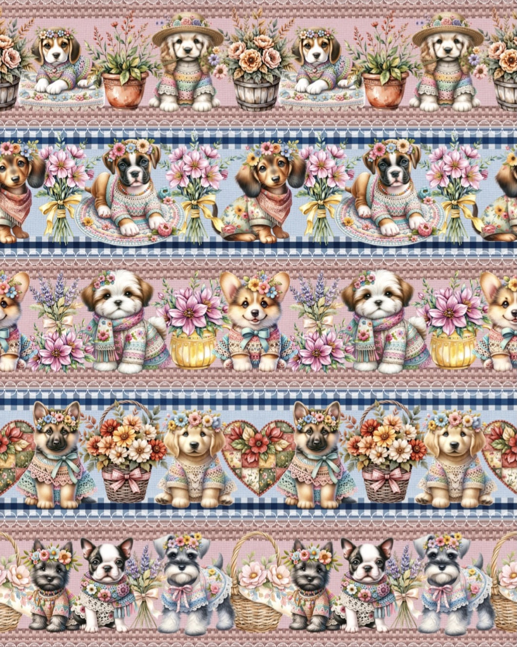 Tricoline estampa digital barrado cachorros fashion - Dica para toalhas de banho