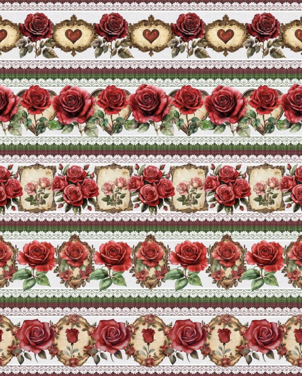 Tricoline estampa digital barrado rosas vermelhas - Dica para toalhas de banho