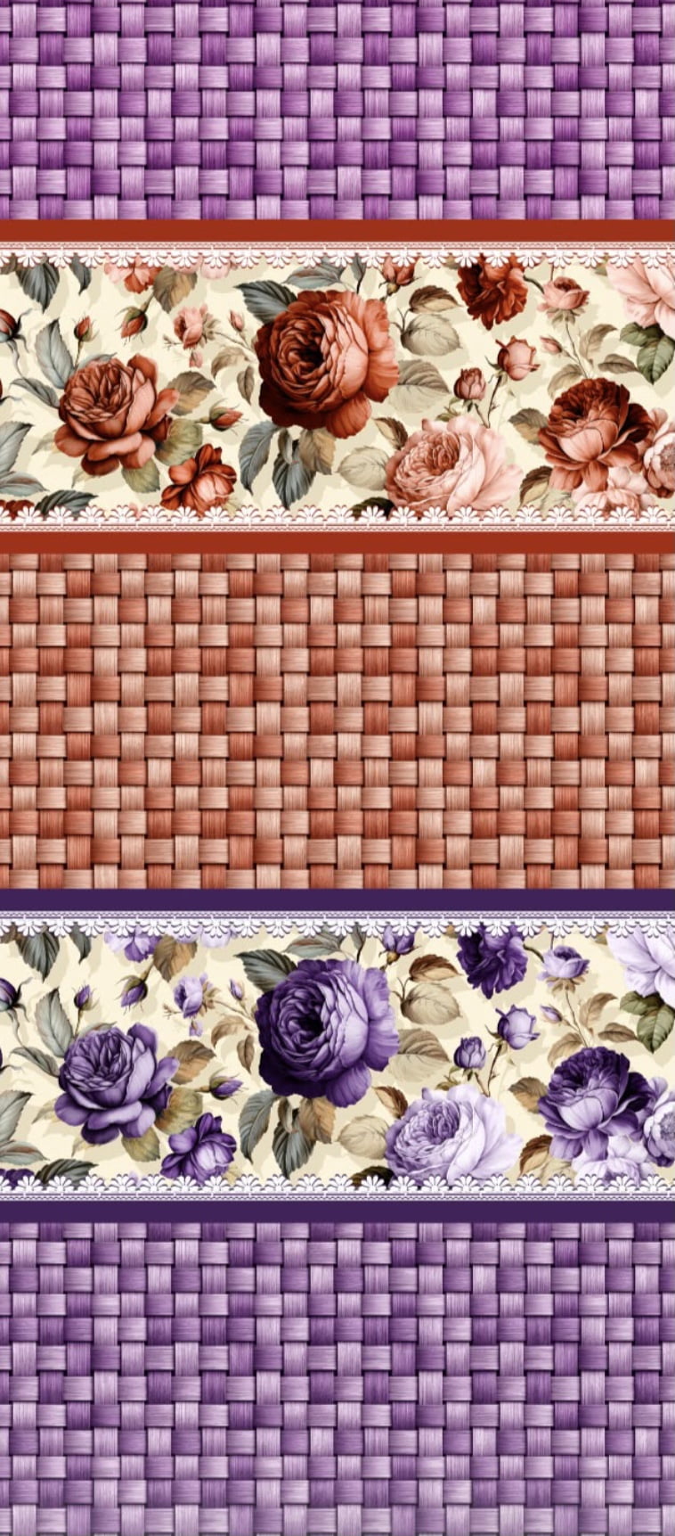 Tricoline estampa digital barrado floral vintage com composê - Dica para toalhas de banho 