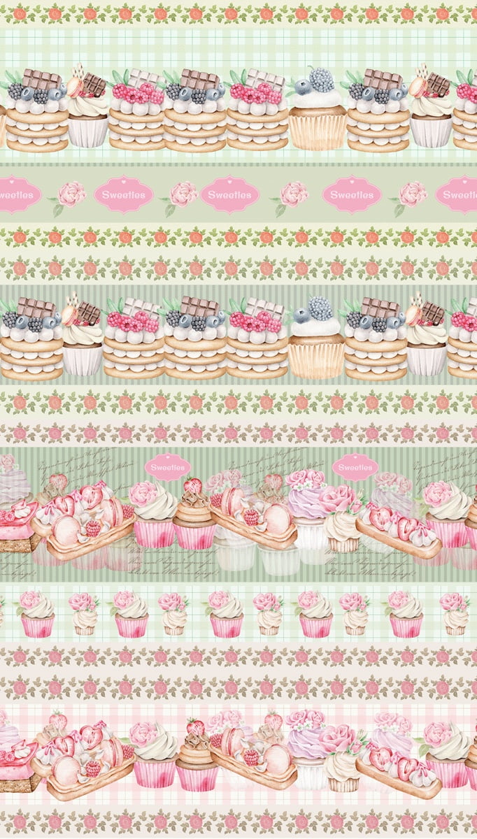 Tricoline estampa digital barrado cupcake 