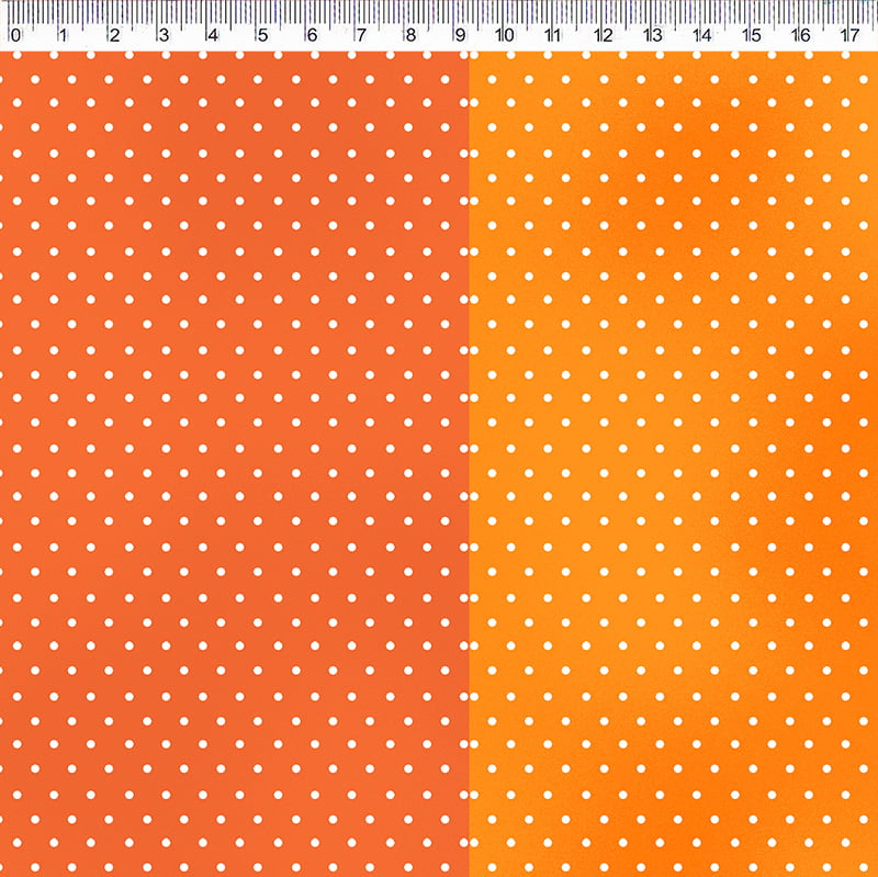 Tricoline estampa digital faixas de poá laranja 