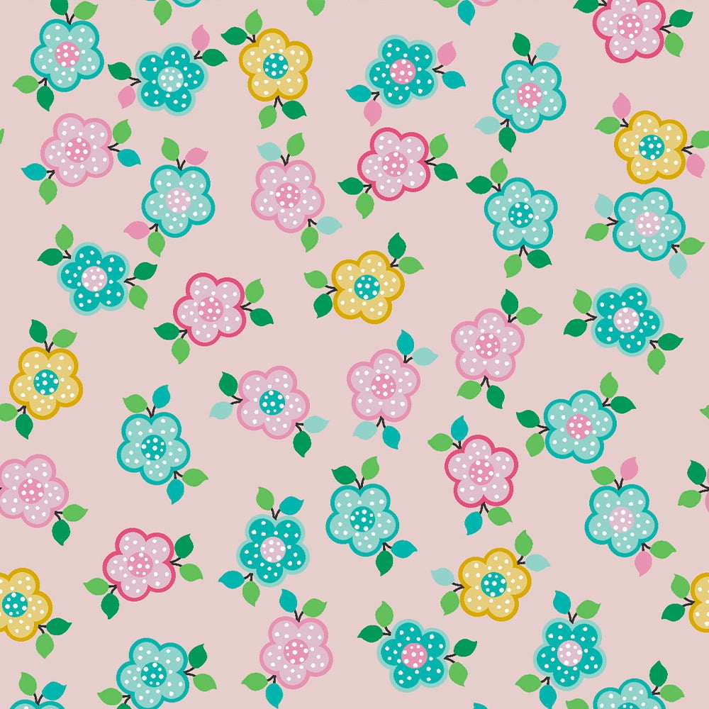 Tricoline estampado pink little flowers 