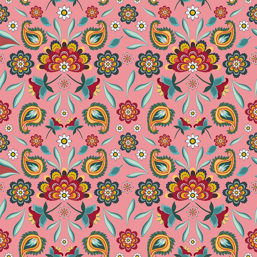 Tricoline estampado caleidoscópio rose P