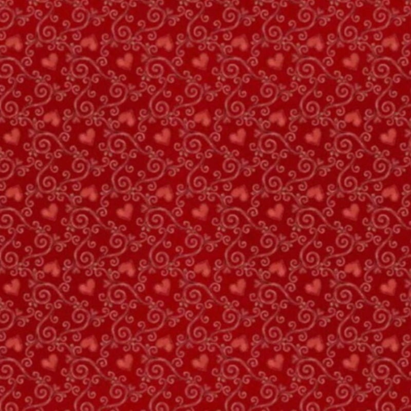 Tricoline estampa digital mini corações vermelho
