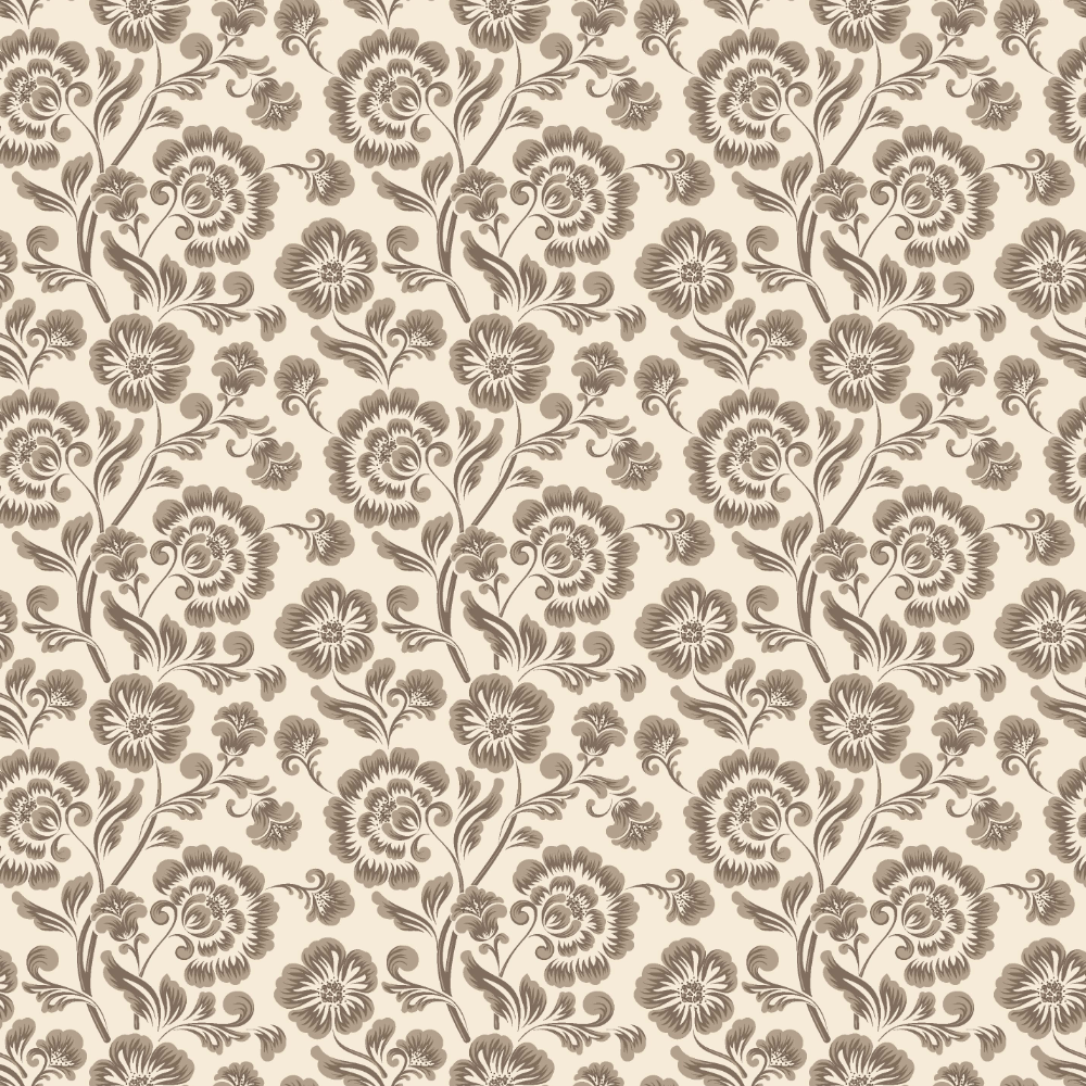 Tricoline estampado country floral menor bege