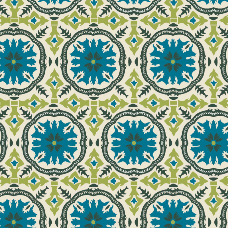 Tricoline estampado azulejos Dolce Vita verde