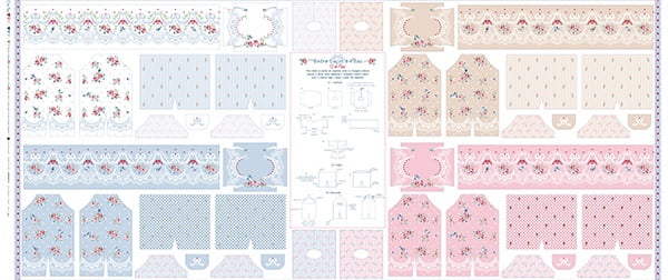 Tricoline estampa digital painel roupa de boneca 