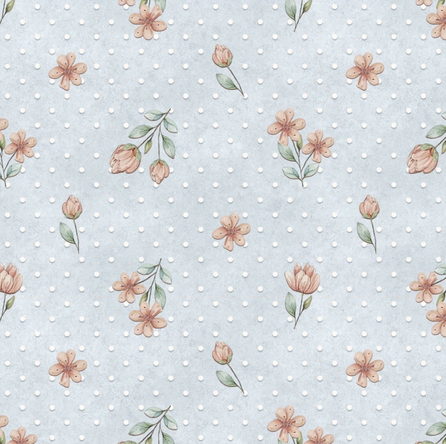 Tricoline estampa digital floral fofo azul