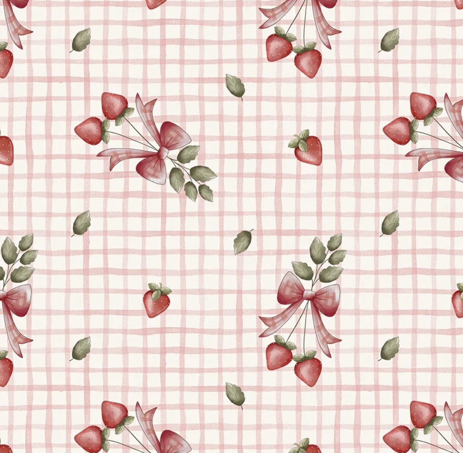 Tricoline estampa digital ramalhete moranguinhos rosa