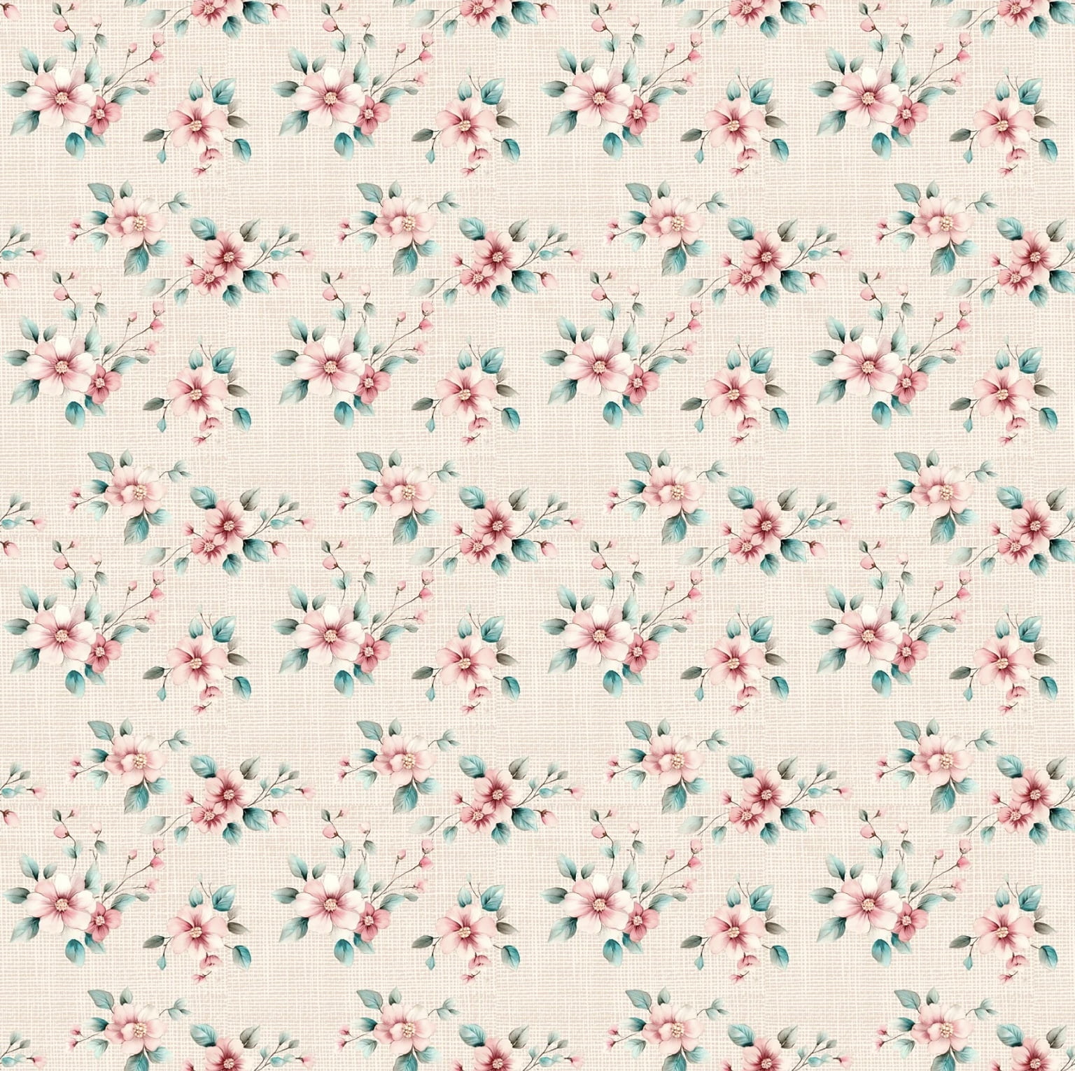 Tricoline estampa digital mini flores by Aline Rogério 