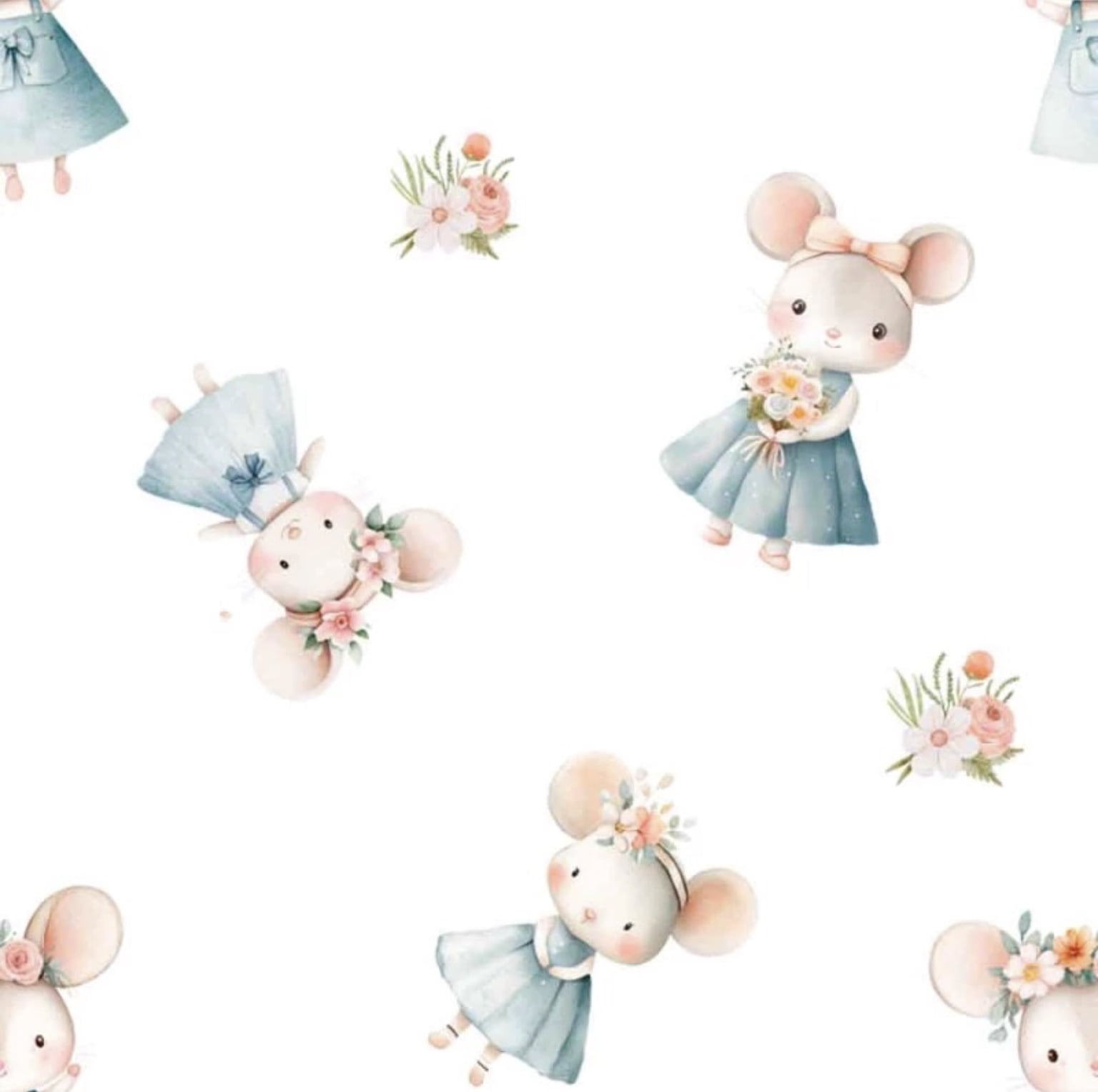 Tricoline estampa digital ratinhas by Amoras e Pitangas