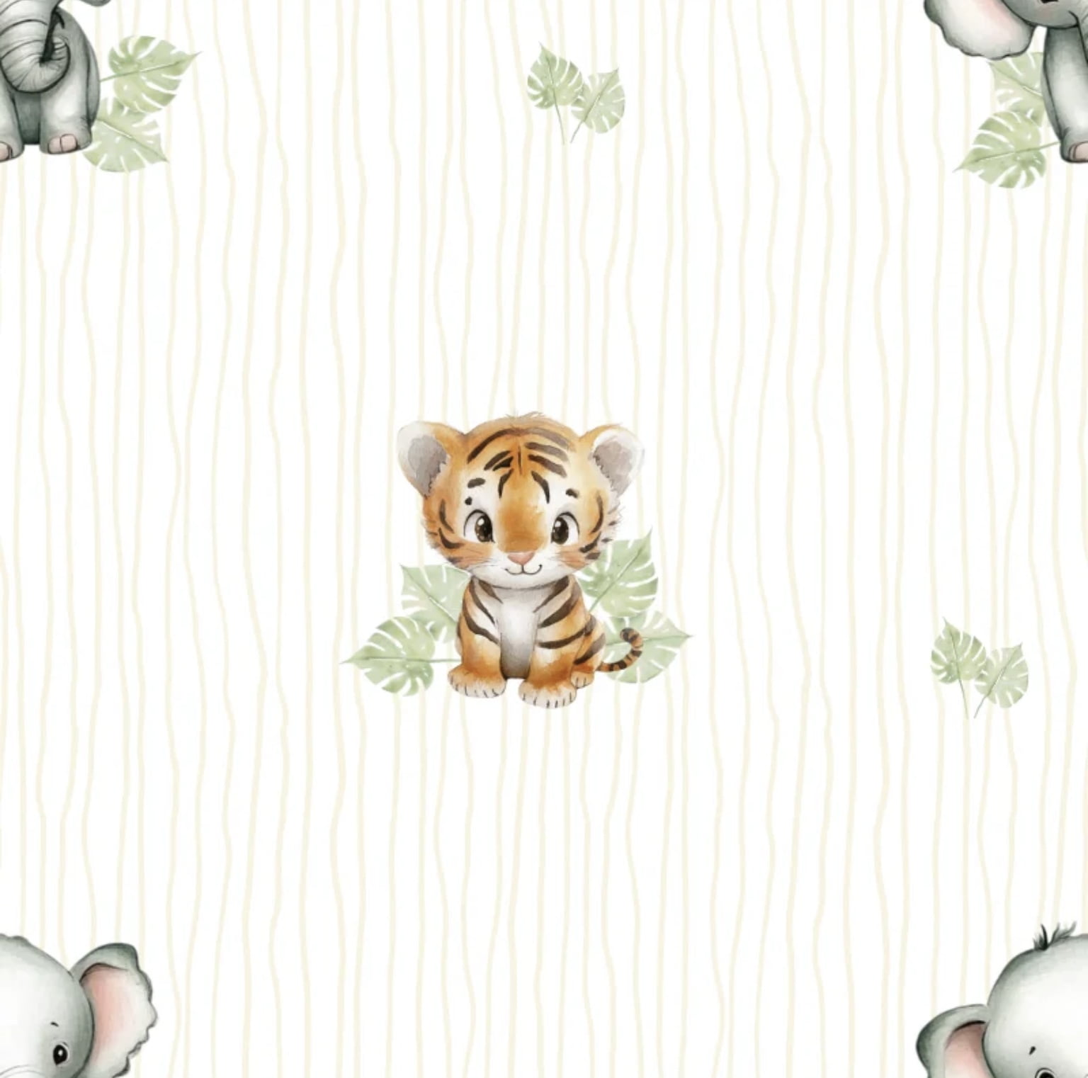 Tricoline estampa digital safari listrinhas by Farolzinho Ateliê 