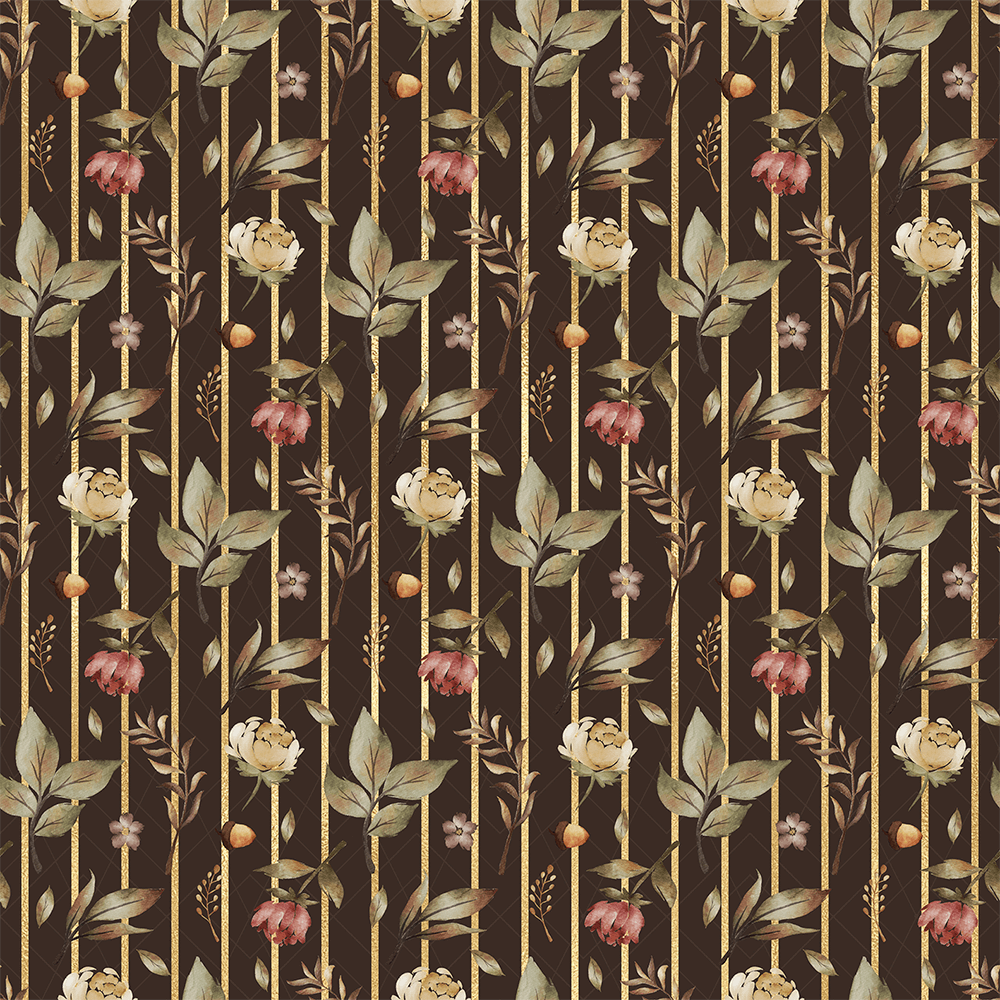 Tricoline estampa digital floral stripes 
