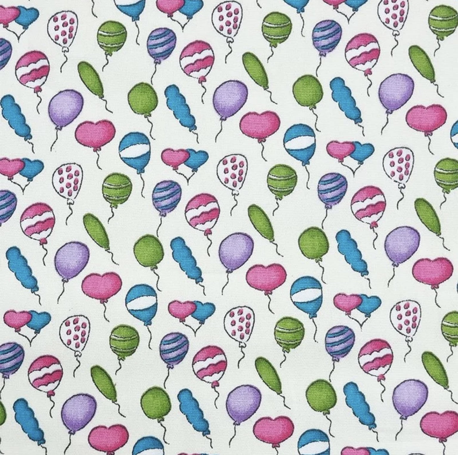 Tricoline estampado mini balões fundo claro 