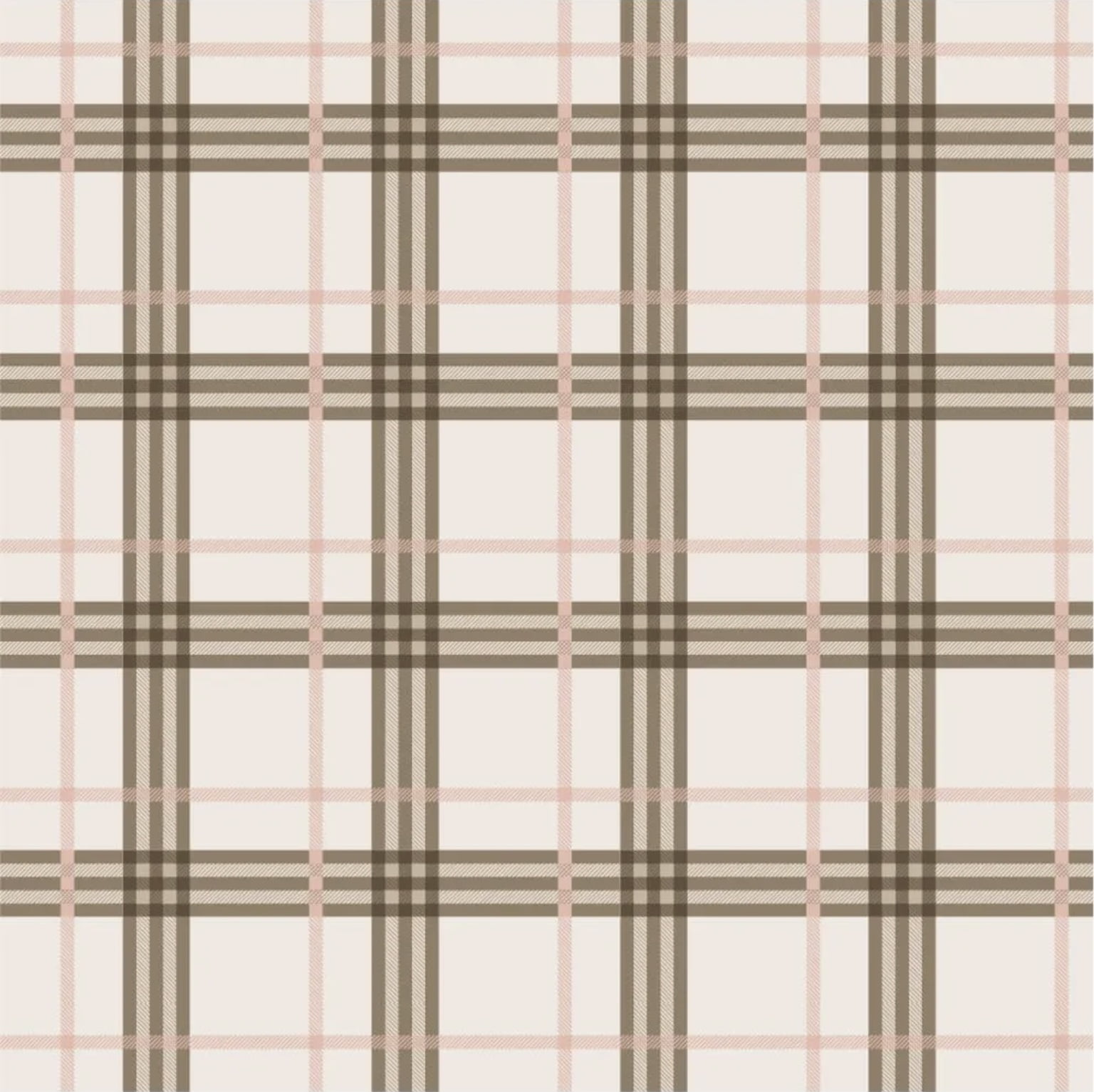 Tricoline estampa digital xadrez bege peônias