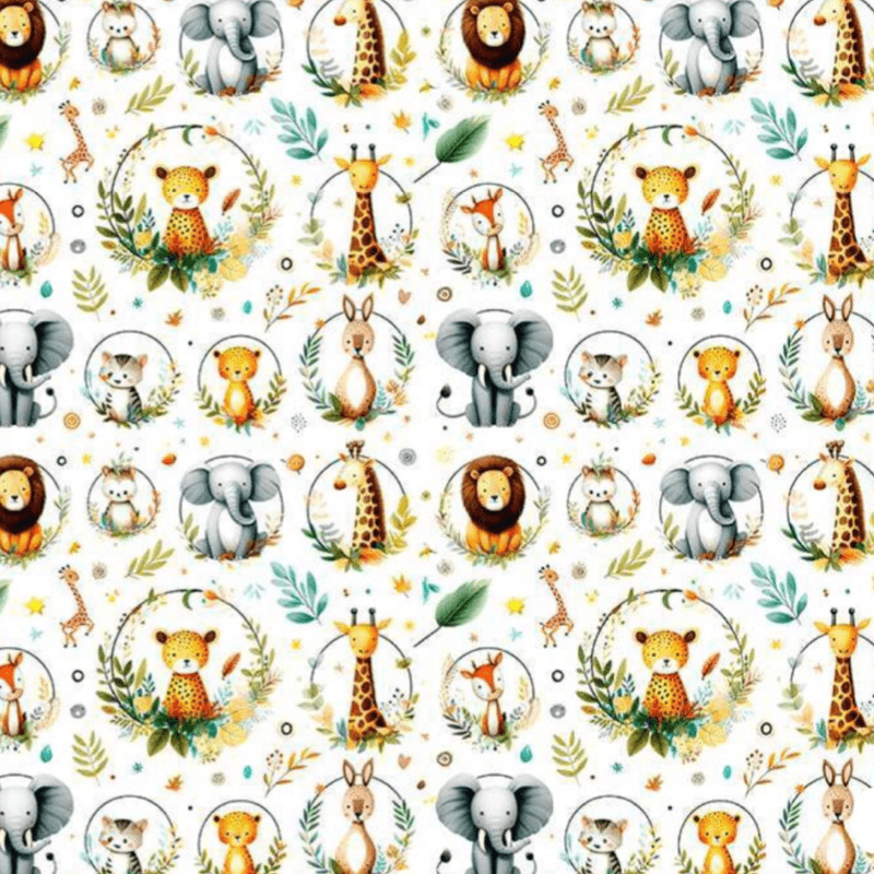 Tricoline estampa digital animais da África 