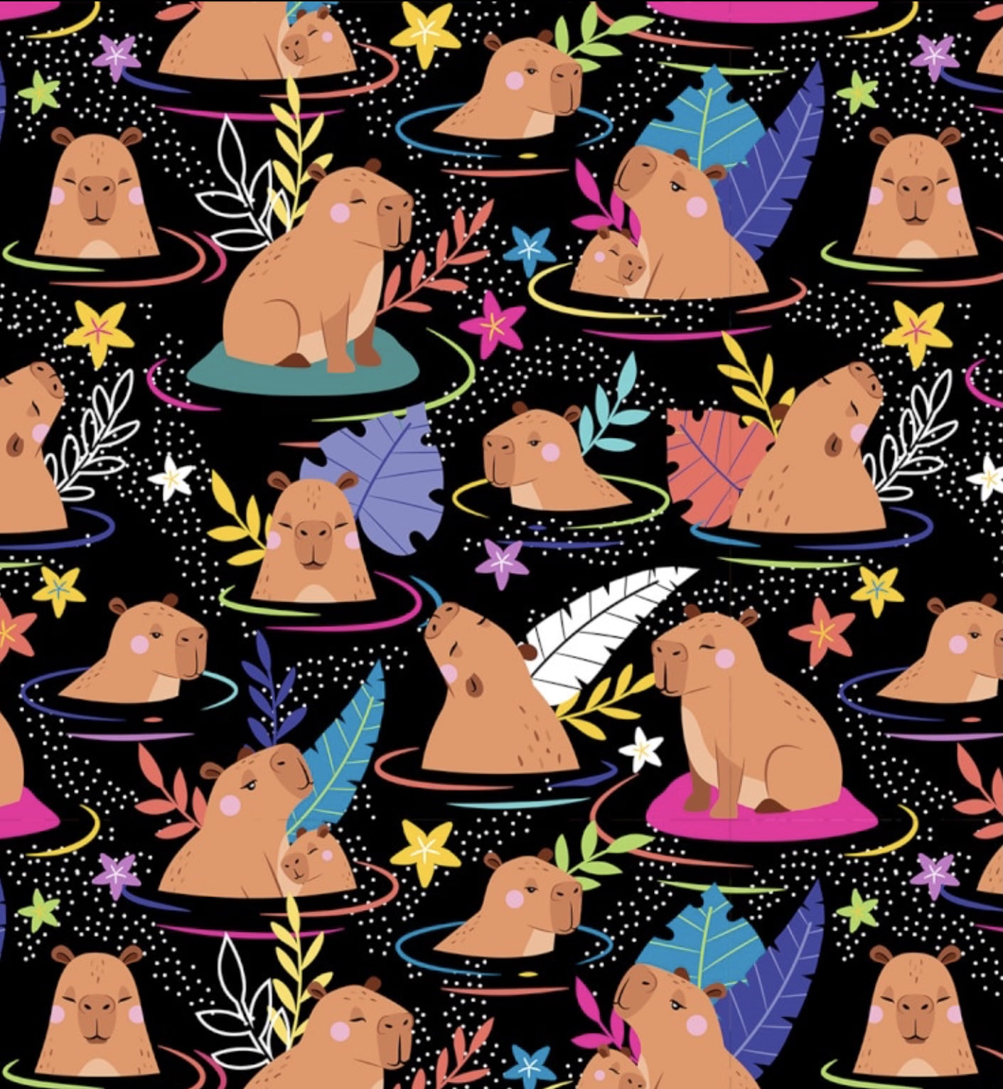 Tricoline estampa digital capivara 