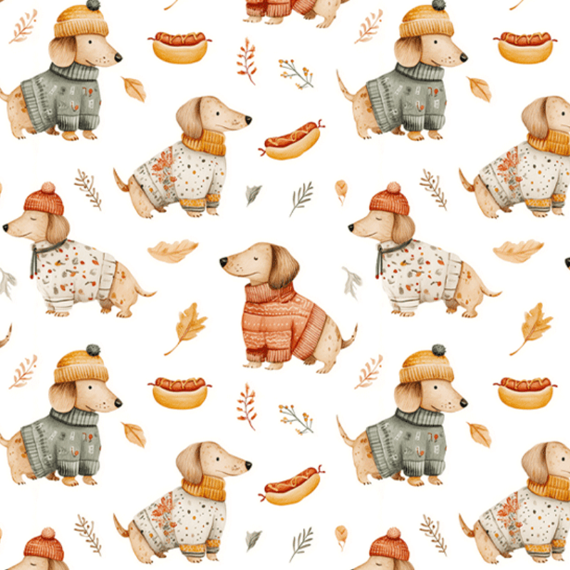 Tricoline estampa digital dog salsicha