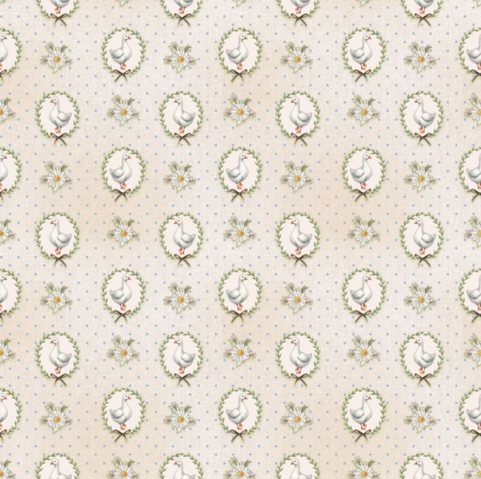 Tricoline estampa digital gansos no arranjo 