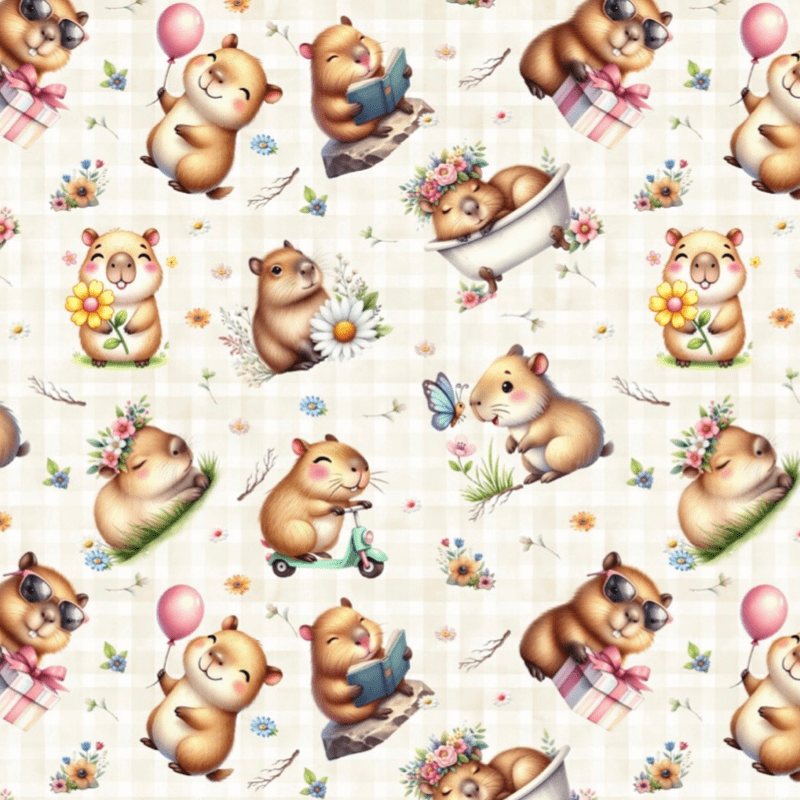 Tricoline estampa digital lazer da capivara 