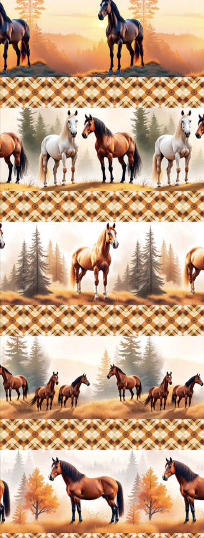 Tricoline estampa digital barrado horse - CORTES 0,55m x 1,50m