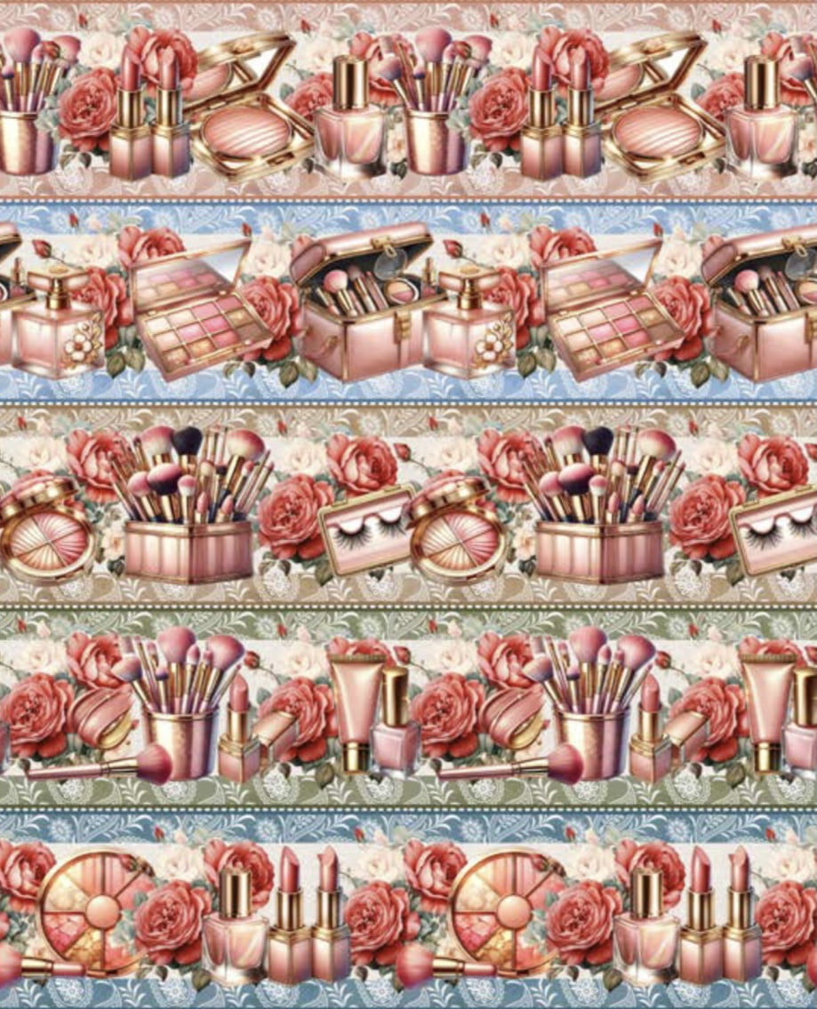 Tricoline estampa digital barrado make - CORTES 0,55m x 1,50m