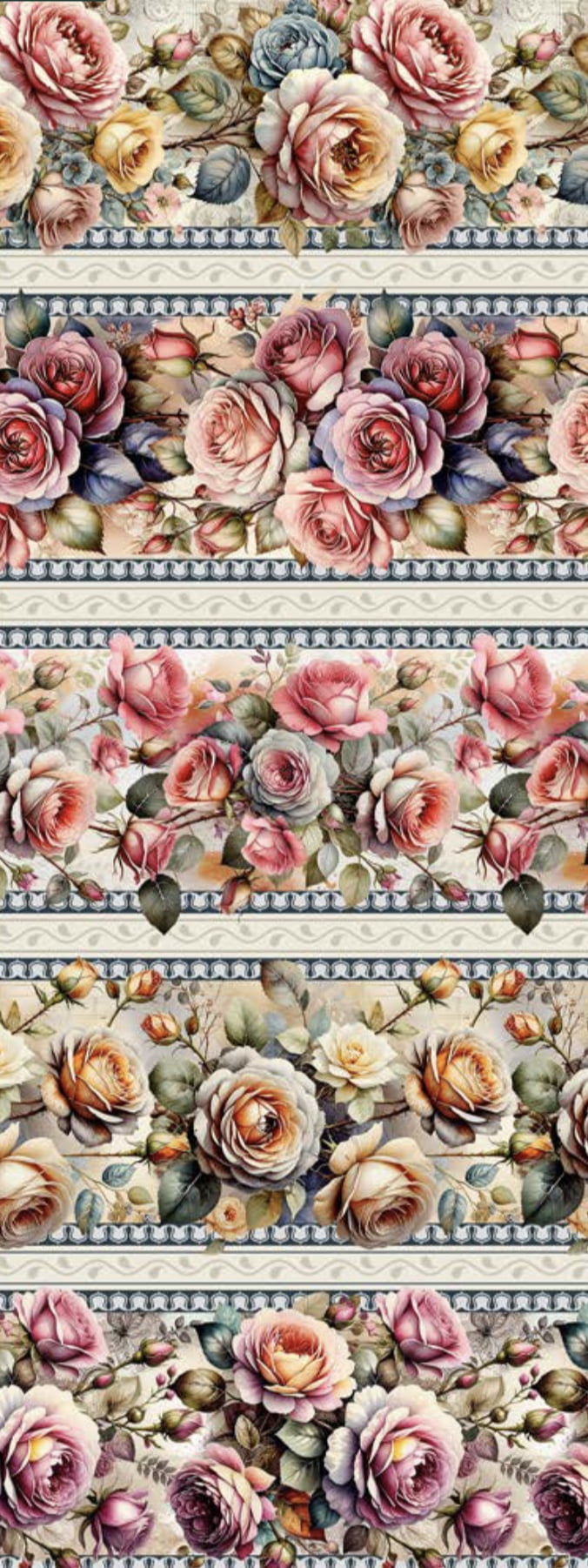 Tricoline estampa digital barrado vintage - CORTES 0,55m x 1,50m