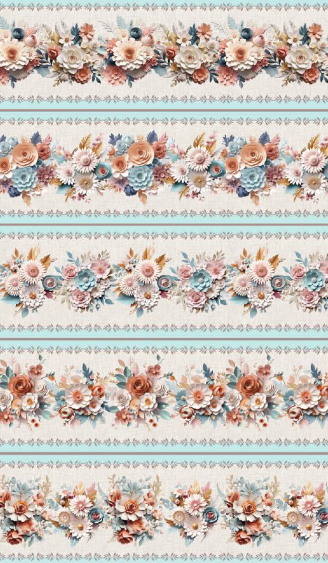 Tricoline estampa digital barrado 3D flowers 