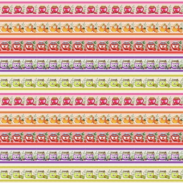 Tricoline estampa digital barrado geleias coloridas  