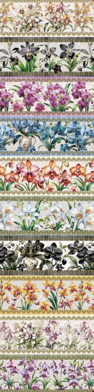 Tricoline estampa digital barrado orquídeas incríveis 