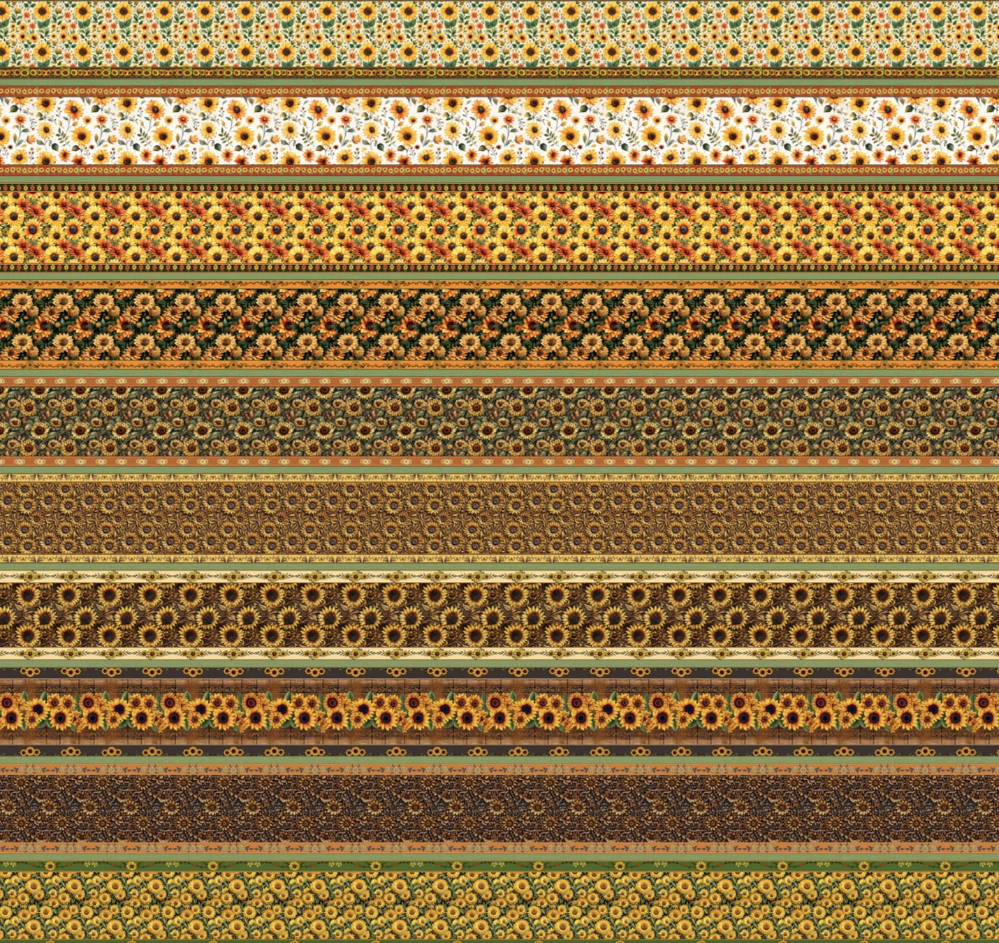 Tricoline estampa digital barrado sunflowers