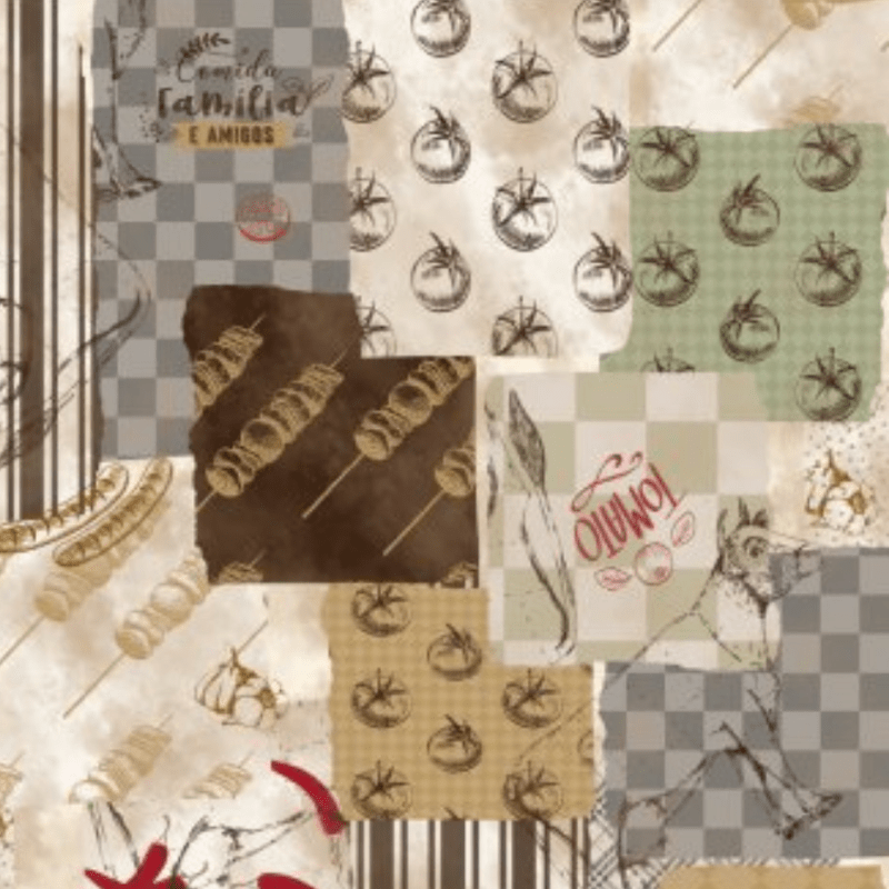 Tricoline estampa digital paixão nacional patchwork 
