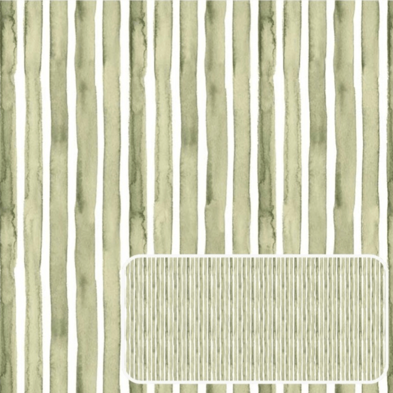 Tricoline estampa digital listrado verde watercolor