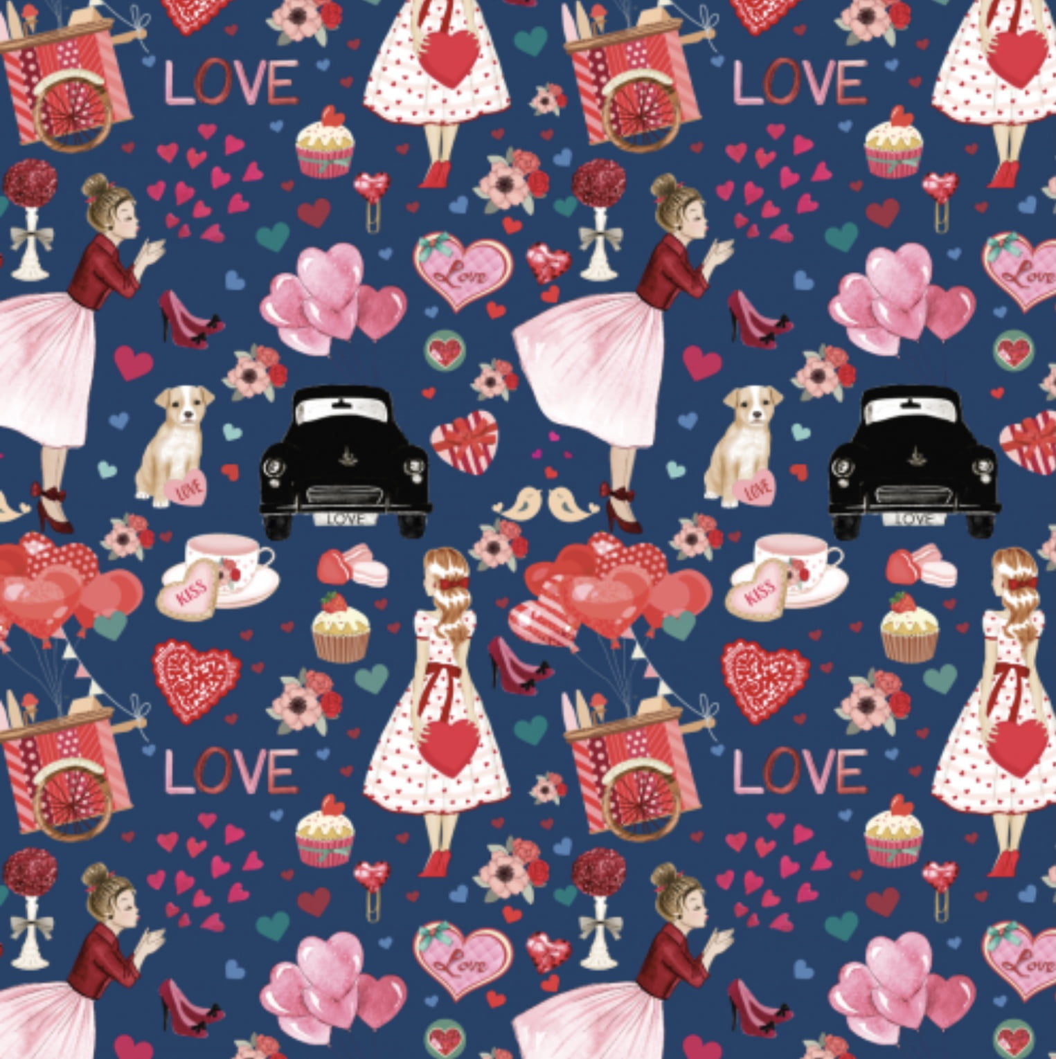 Tricoline estampa digital meninas love