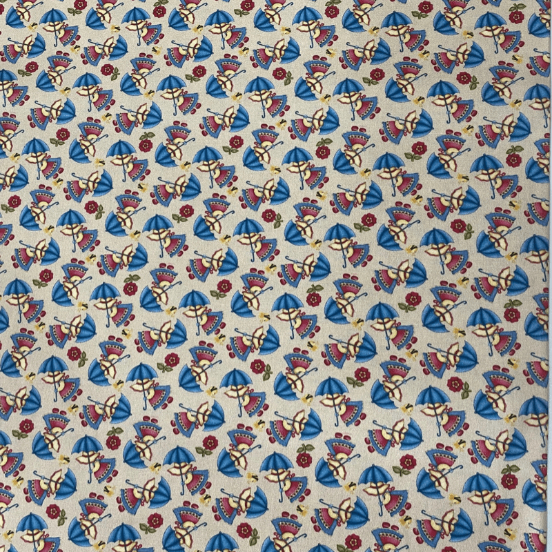 Tricoline estampa digital sunbonnet fundo bege 