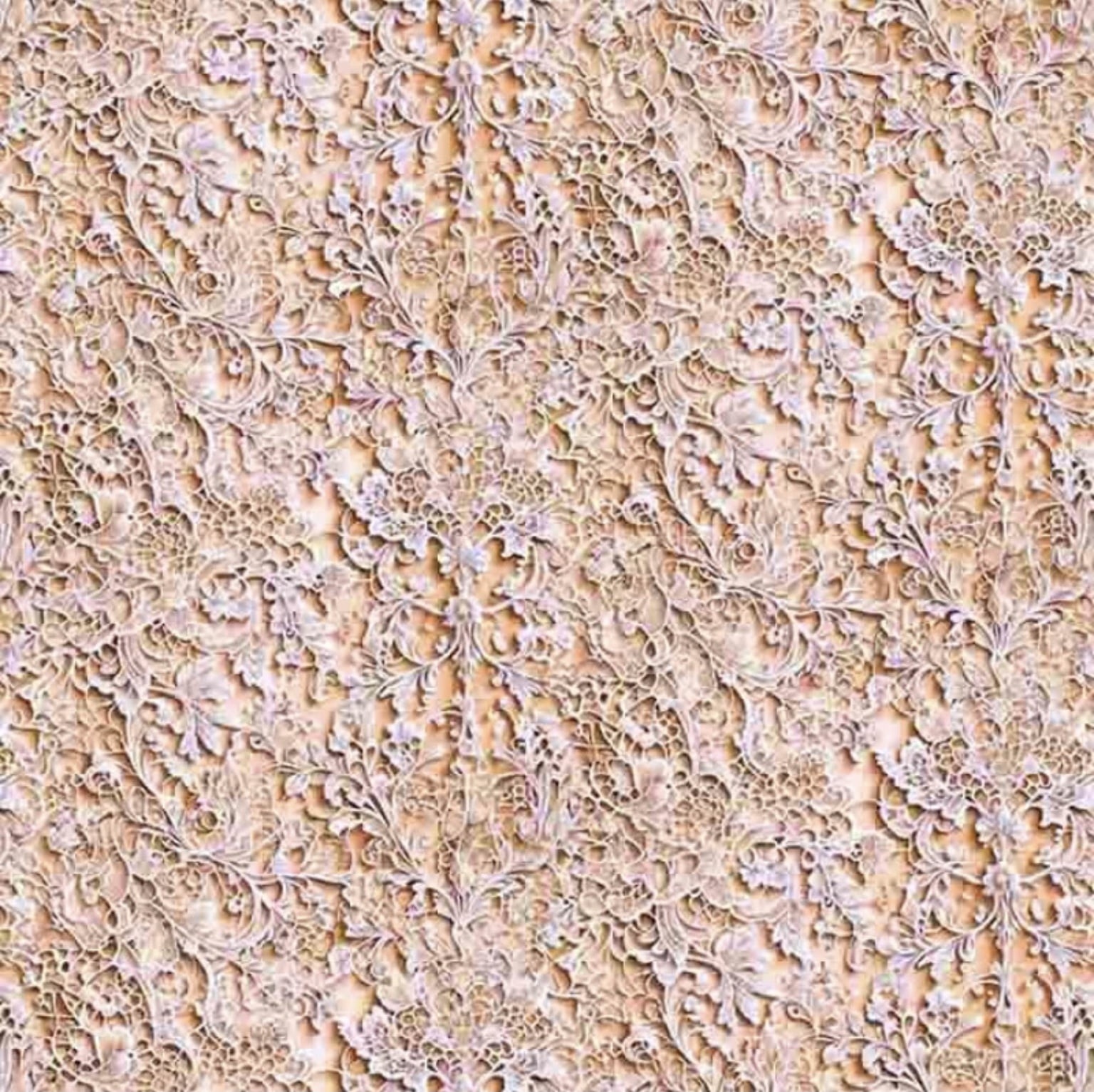 Tricoline estampa digital tipo renda bege