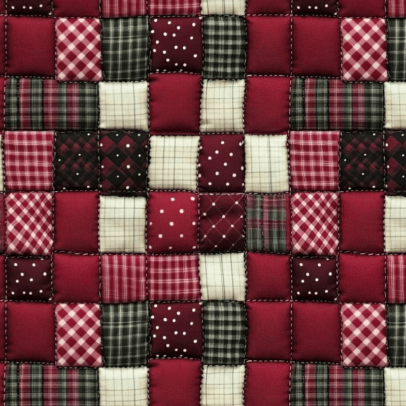 Tricoline estampa digital viver country quilt vinho