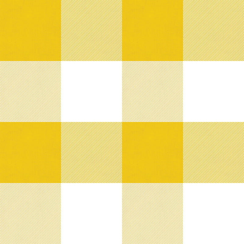 Tricoline estampa digital xadrez ipê amarelo - Renatta Tecidos