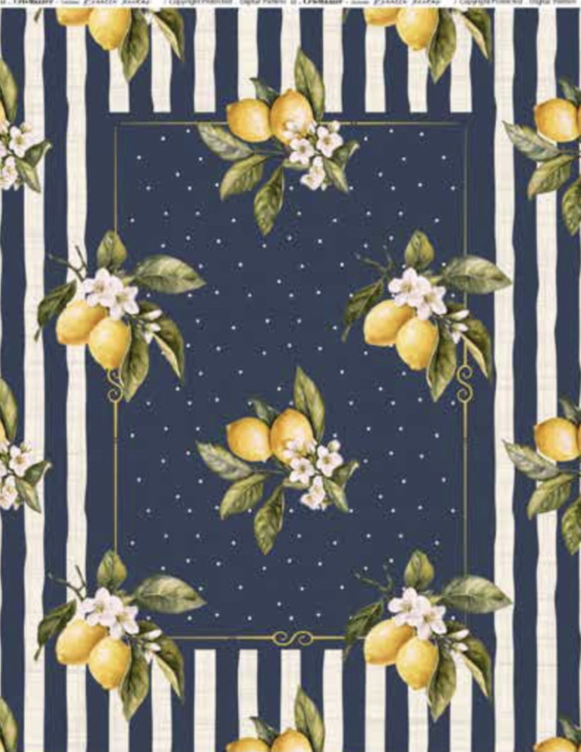 Pano de copa Sicília fundo azul 